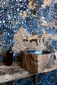 Blott Kerr-Wilson, 'Retrouvius', detail of mussel shelled interior with sink