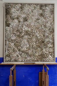 Blott Kerr-Wilson, 'Hilary', asses ear shells, easel view