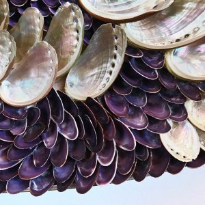 Blott Kerr-Wilson, 'Morston', 100cm diameter, asses ears and purple cay cay shells, detail
