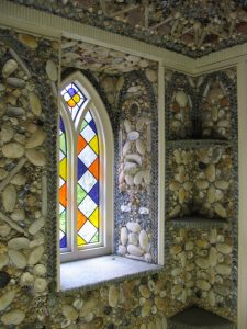 Blott Kerr-Wilson, 'Cilwendig', detail view with stained glass window
