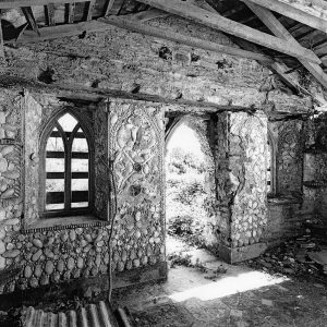 Blott Kerr-Wilson, 'Cilwendig', alternate black and white interior view before restoration