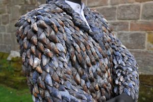 Blott Kerr-Wilson, 'Tain Clothes Project', male detail, mussel shells