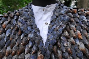 Blott Kerr-Wilson, 'Tain Clothes Project', male colar detail, mussel shells