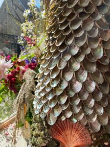 detail of shell cone work