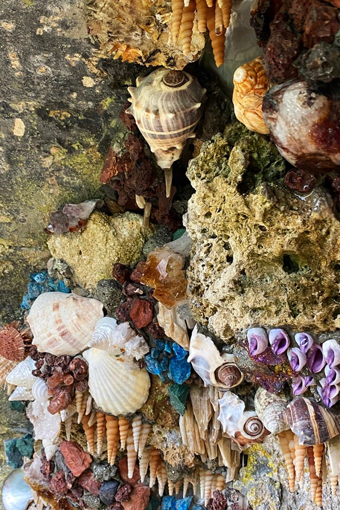 Shelled grotto facade in France