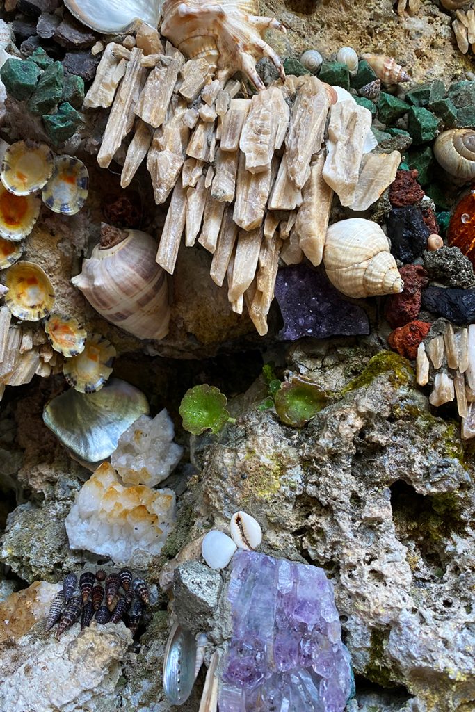 Shelled grotto facade in France