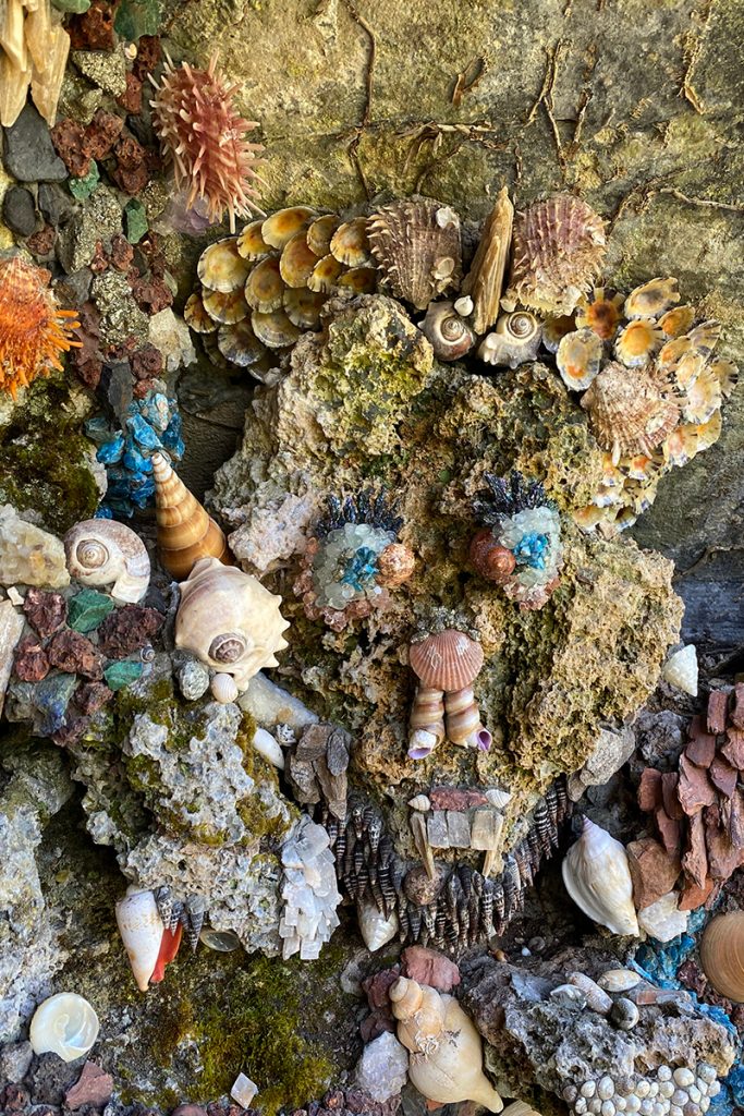 Shelled grotto facade in France