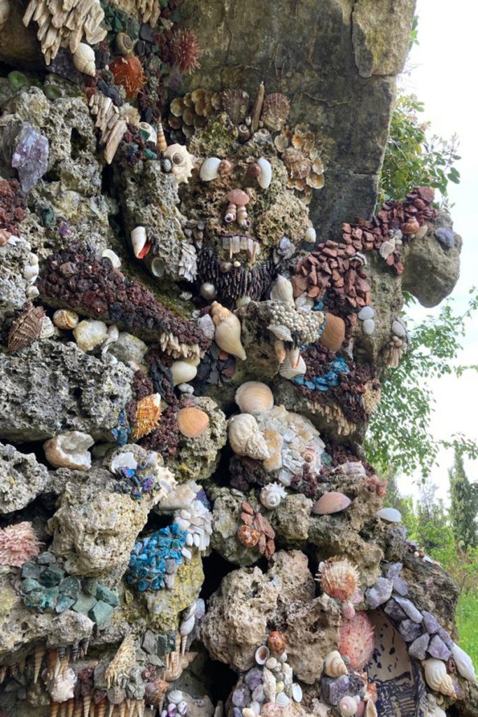 Shelled grotto facade in France